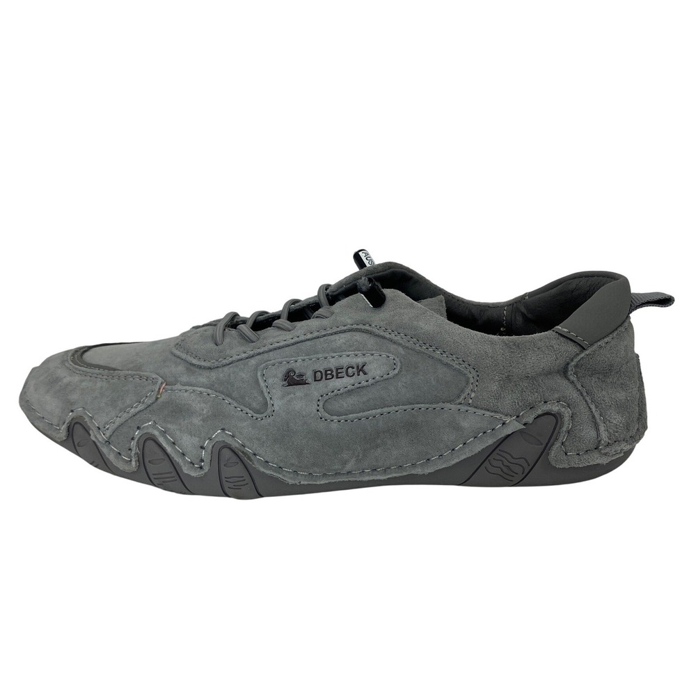 DBECK Casual Sneakers Mens EU 42 Grey Excellent Suede Bungee Lace Low Top